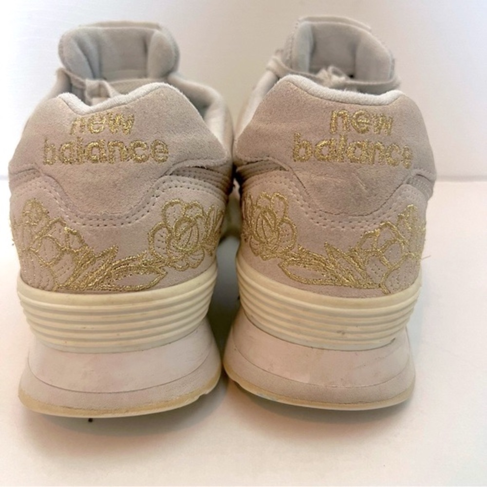 New Balance Sneaker 574 Beige Ivory Shattered Pearl Sneakers - Picture 4 of 8